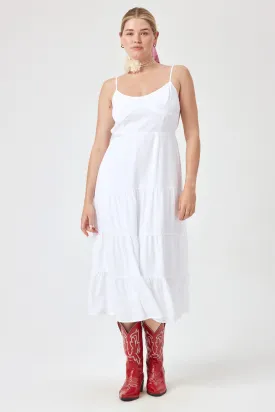 White A Line Woven Midi Dress