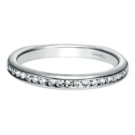 14K White Gold Channel Set Diamond Band