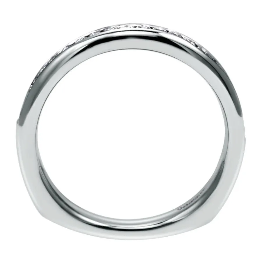 14K White Gold Channel Set Diamond Band