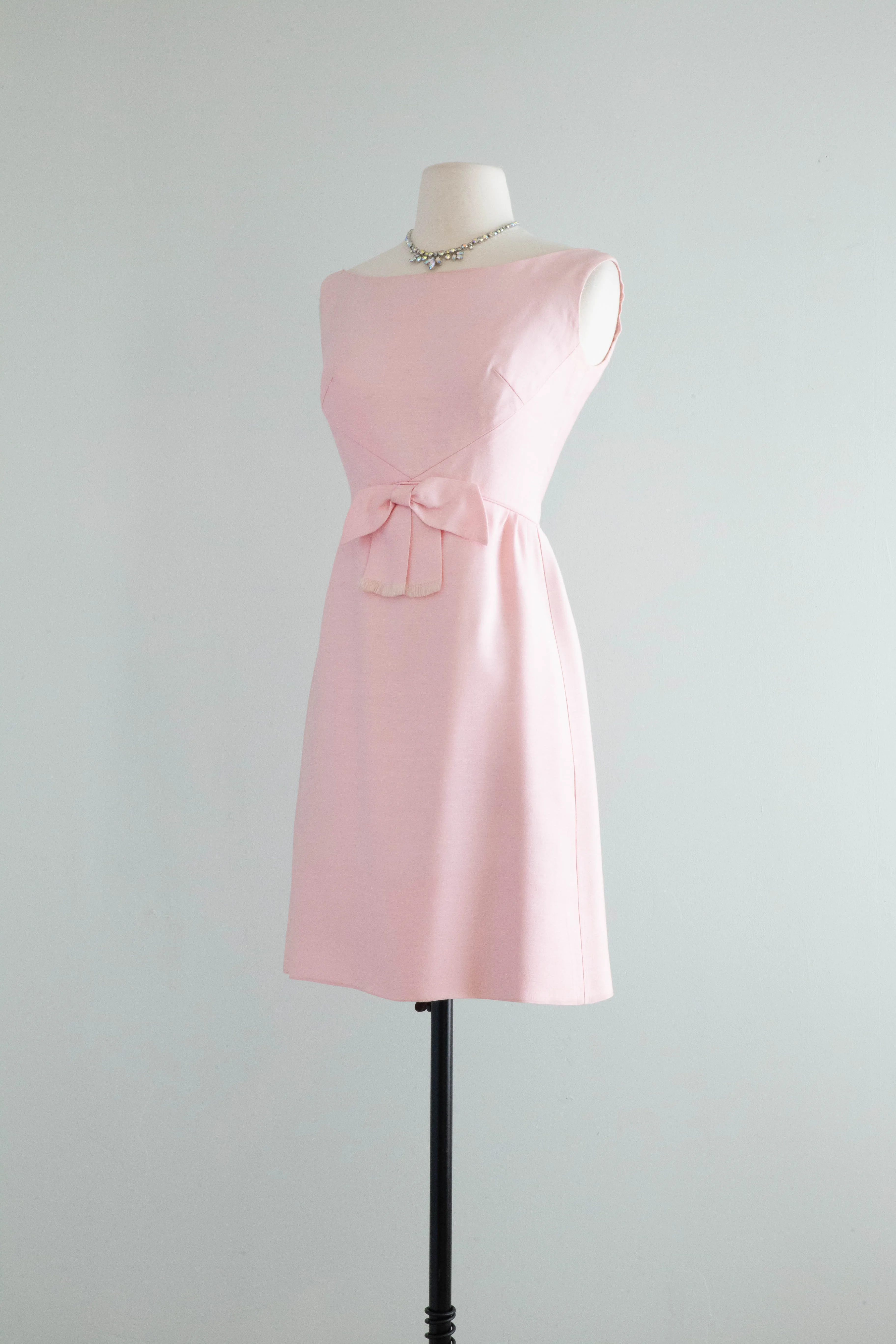 Vintage 1960s XS Pretty In Pink Jackie Party Dress