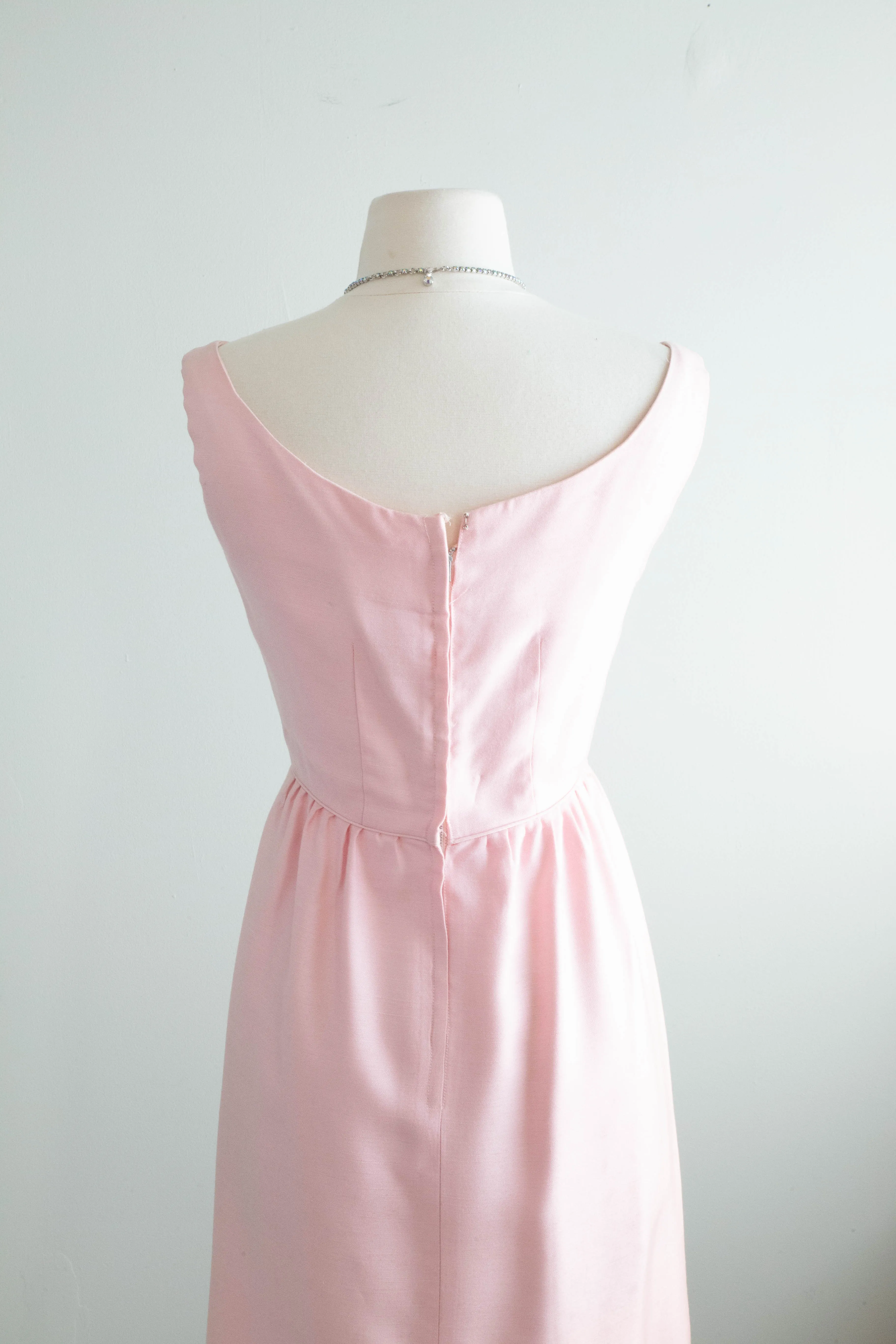 Vintage 1960s XS Pretty In Pink Jackie Party Dress