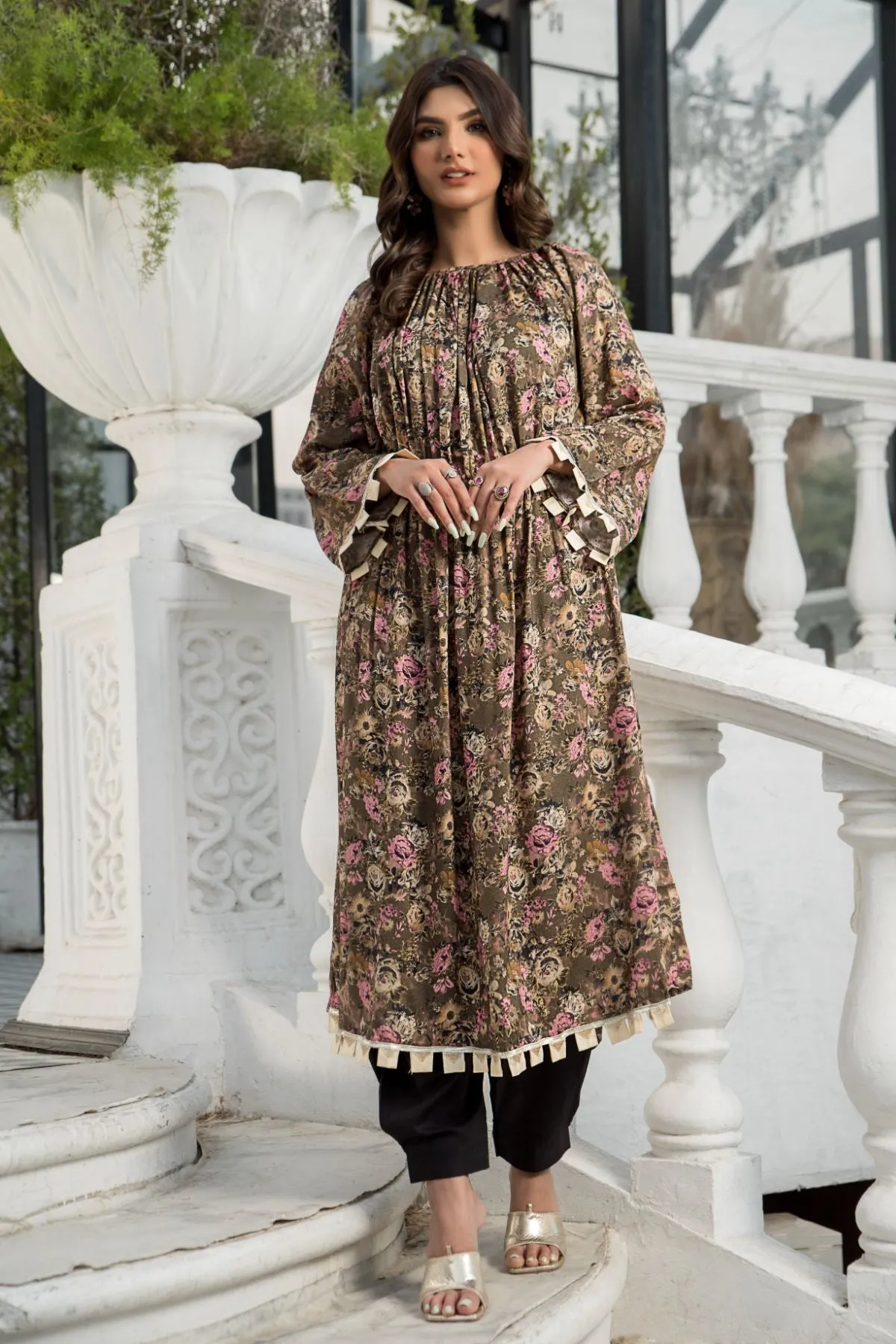 1PC Anarkali Digital Linen Shirt 56