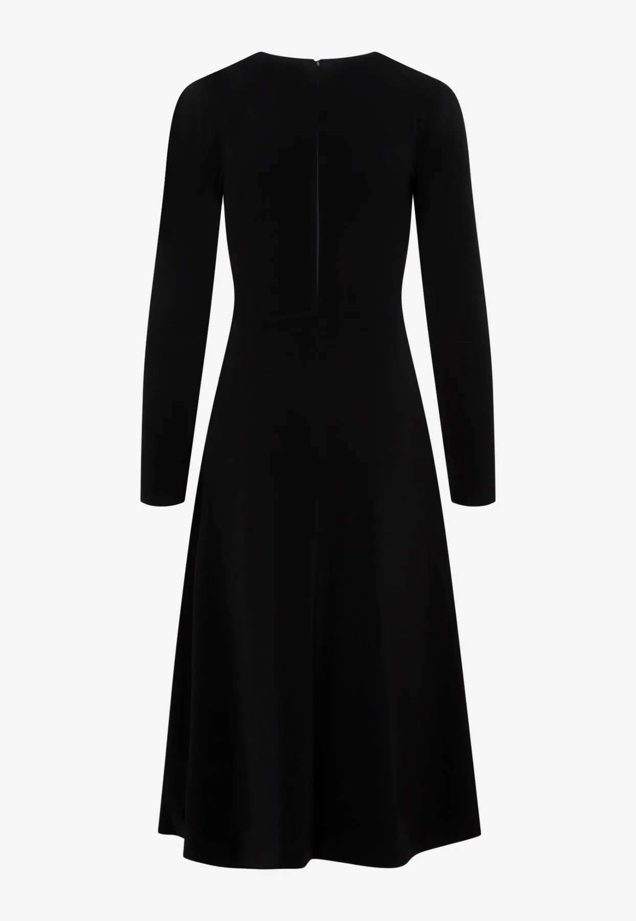 A-line Long-Sleeved Midi Dress