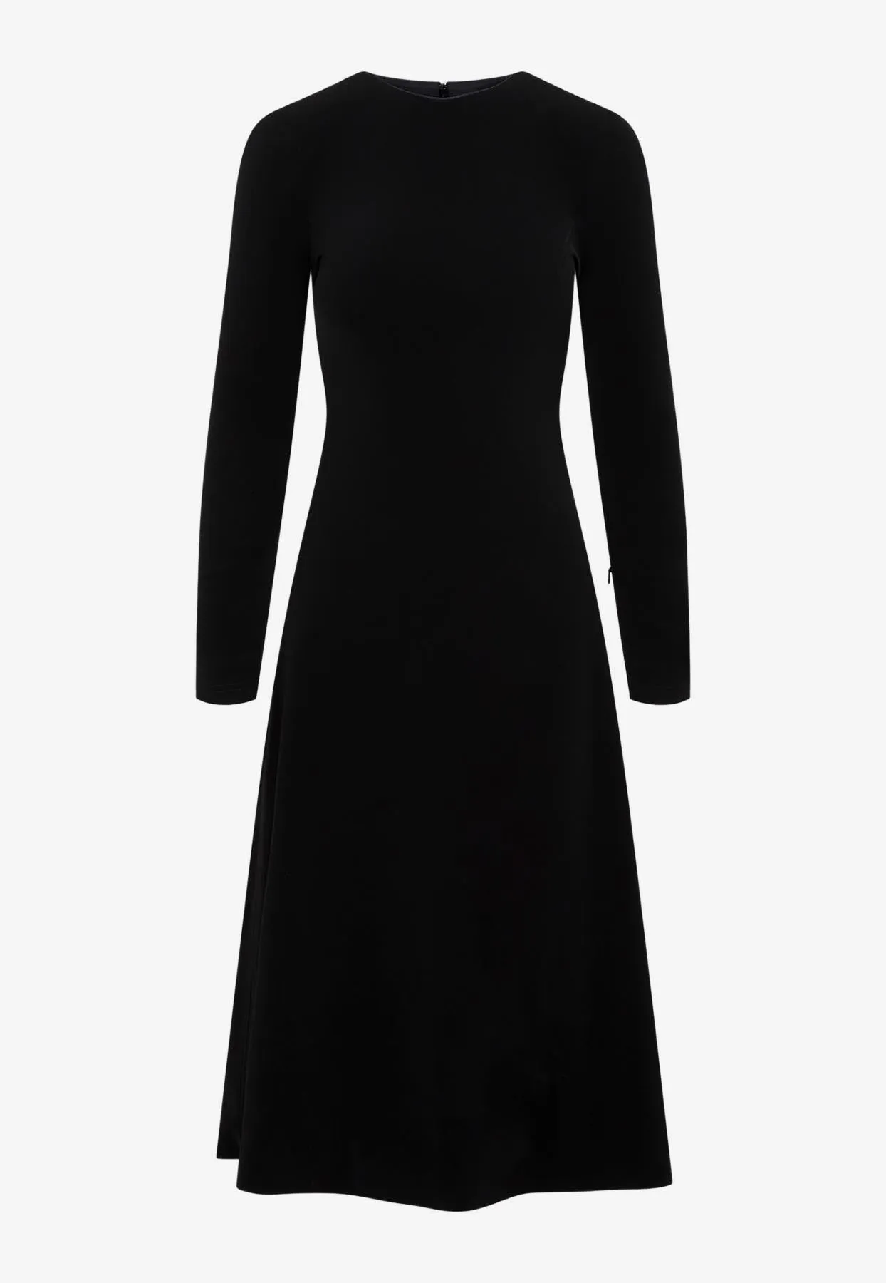 A-line Long-Sleeved Midi Dress