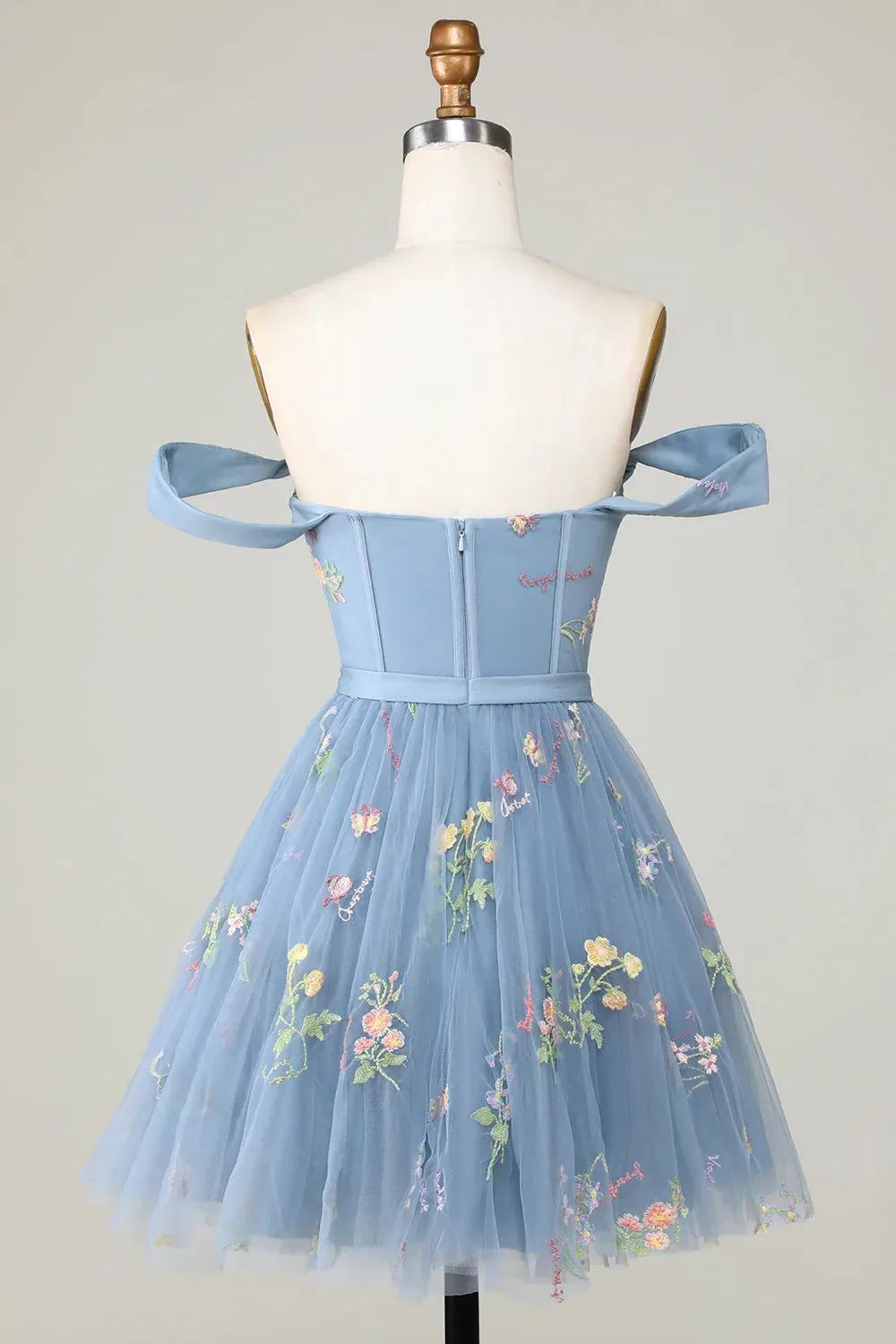 A Line Sweetheart Homecoming Dress with Embroidery