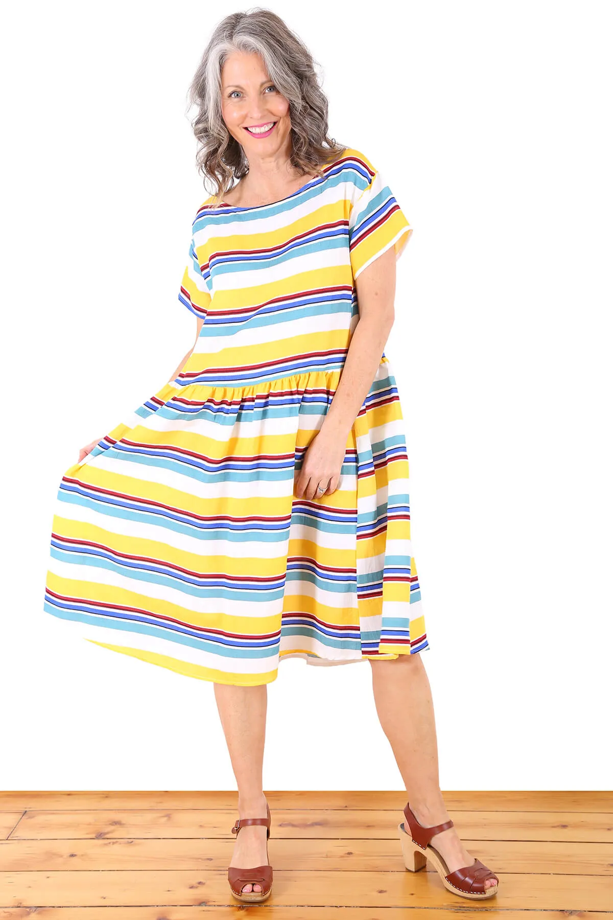 Above Deck Drop Waist Dress Yellow