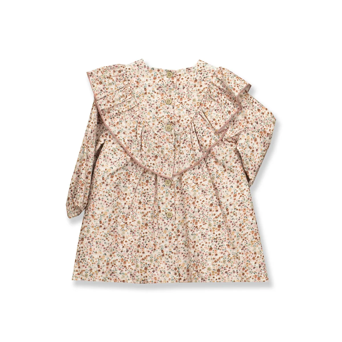 Babidu Girls Floral Ruffle Neck Dress