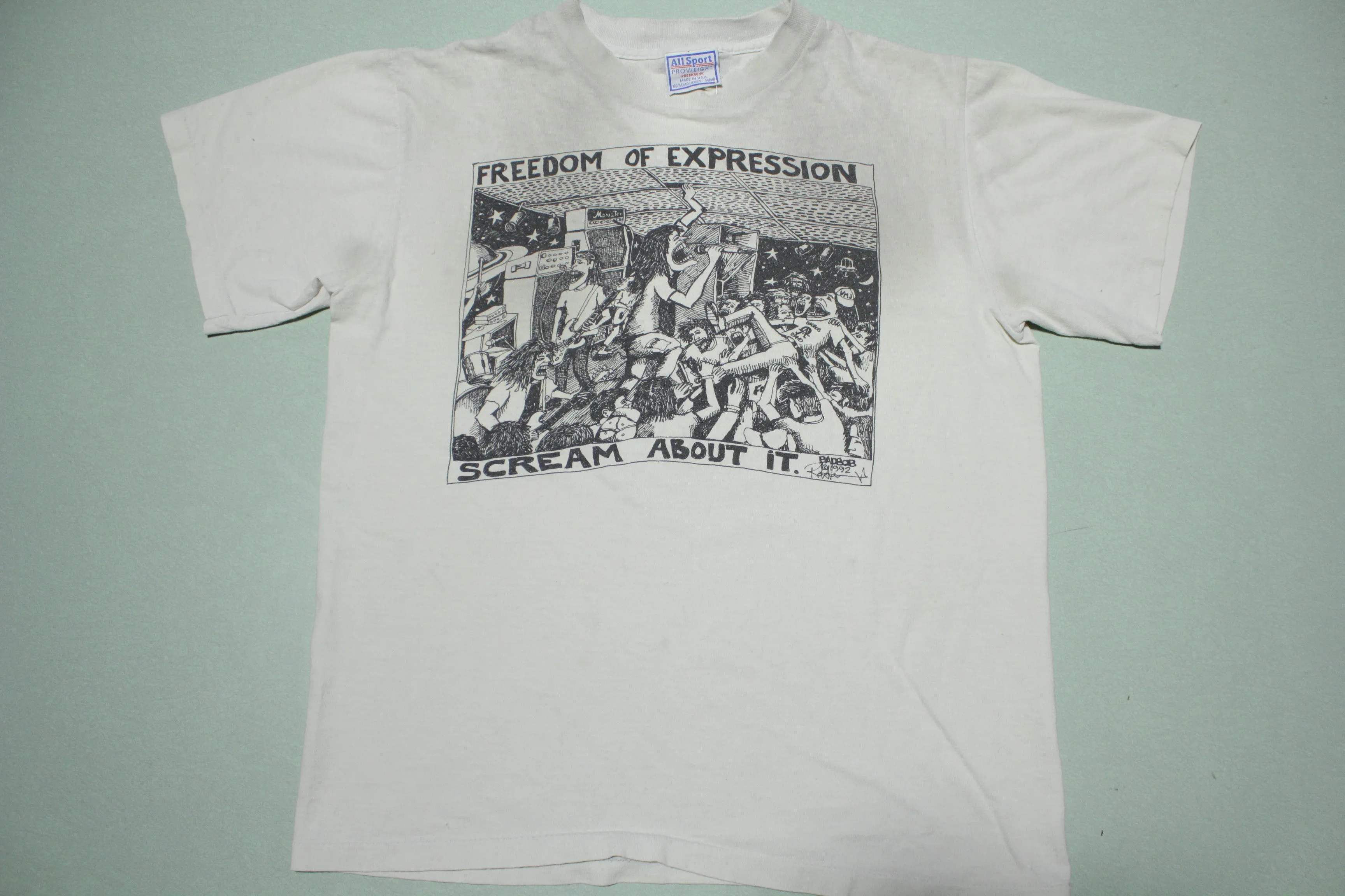 BadBob Vintage Concert 1992 Freedom Of Expression Punk Grunge 90s T-Shirt