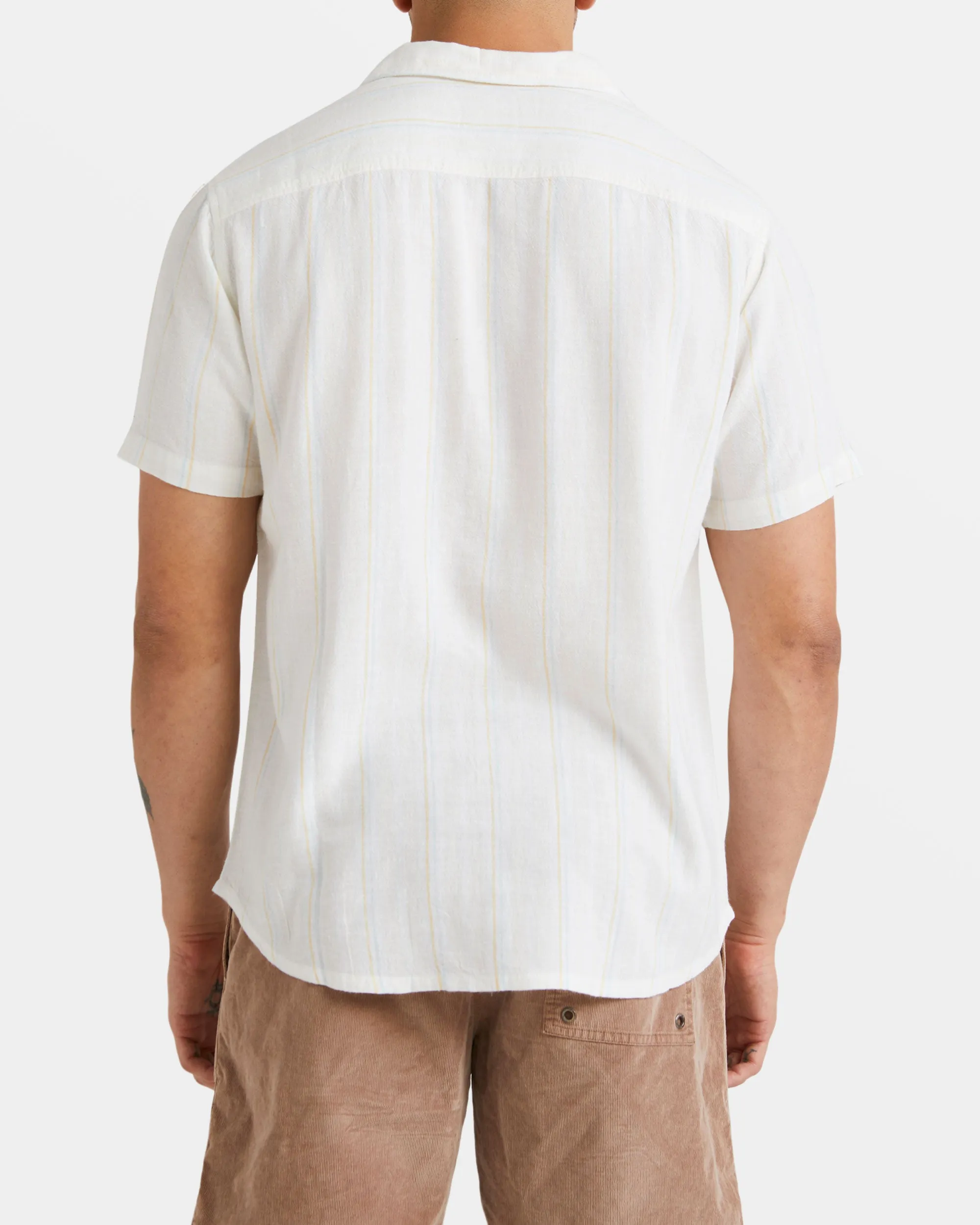 Beat Stripe Short Sleeve Shirt - Cloud