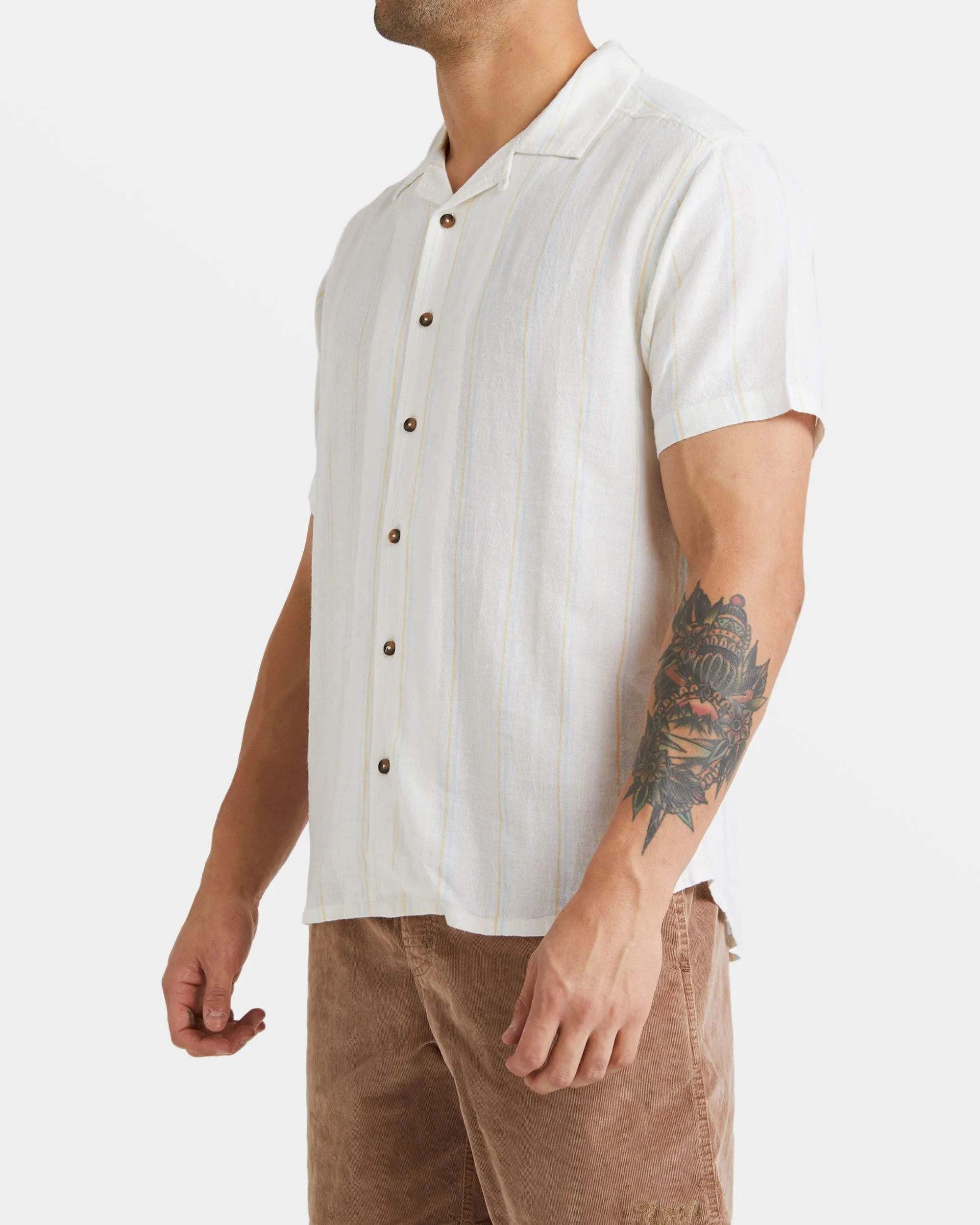 Beat Stripe Short Sleeve Shirt - Cloud