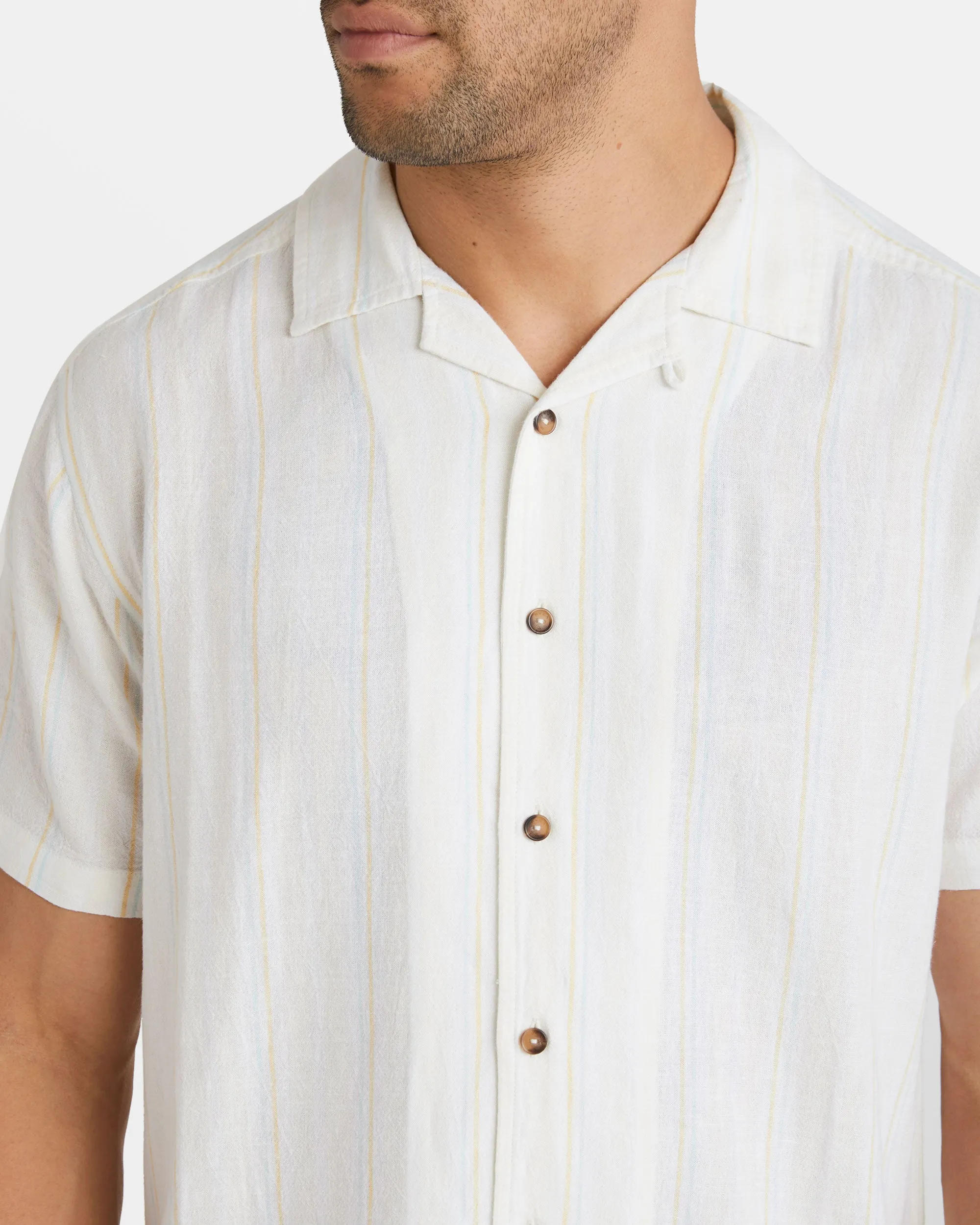 Beat Stripe Short Sleeve Shirt - Cloud