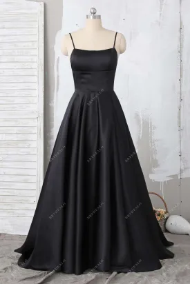 Black Criss Cross Back A-line Bridesmaid Dress