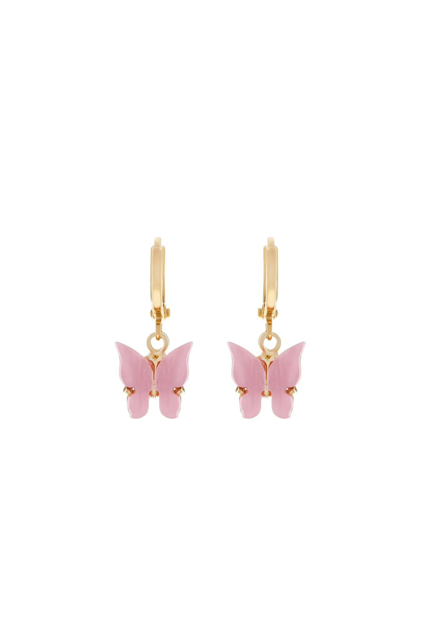 Blush Butterfly Huggie Earrings