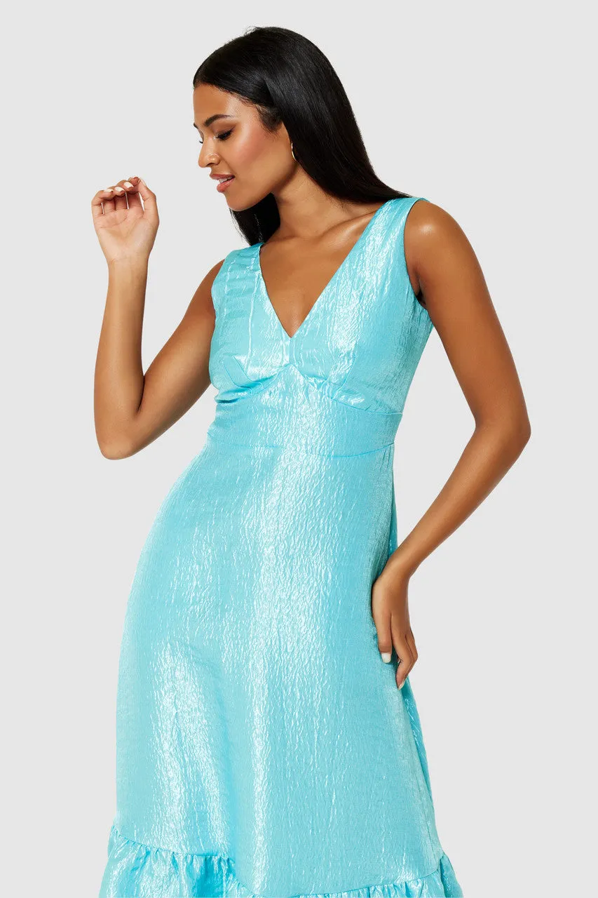 Bonnie A-Line Crinkle Dress (Blue)