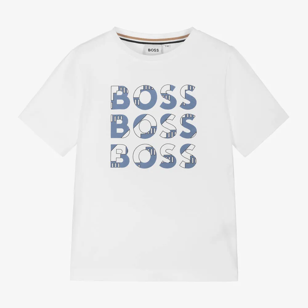 Boss Boys Triple Logo Short Sleeves T-Shirt