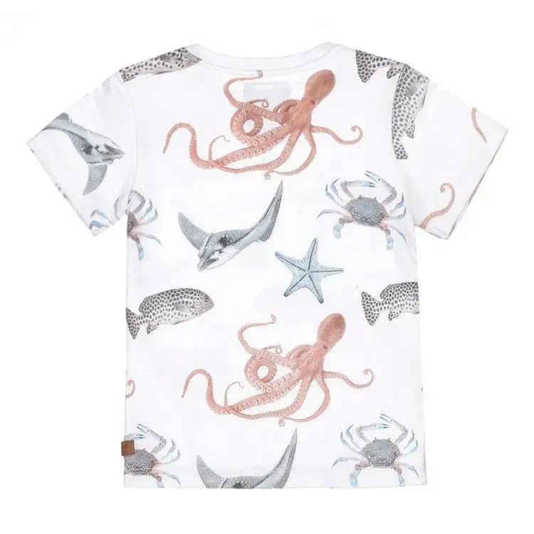 Boys T-shirt White Sea Animals | Koko-Noko