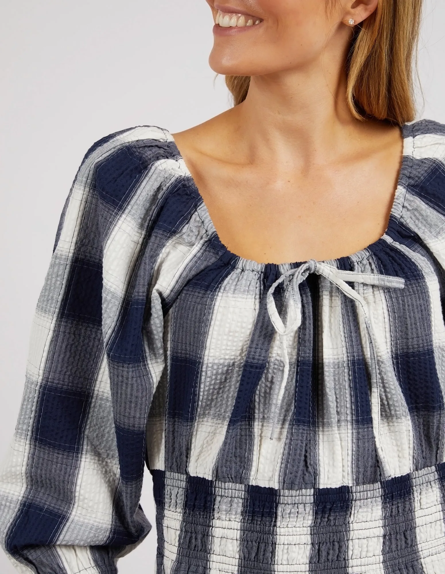 Cedar Navy Check Dress