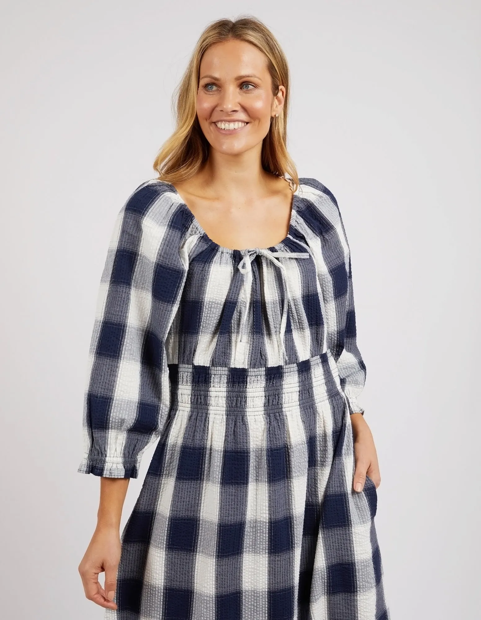 Cedar Navy Check Dress