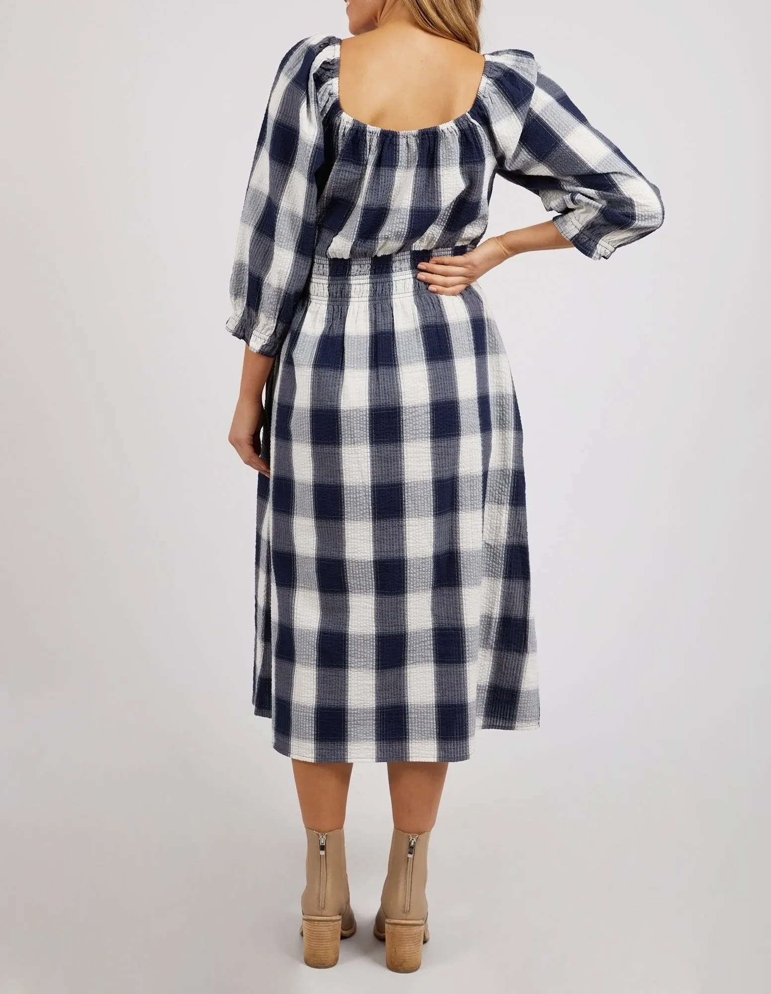 Cedar Navy Check Dress