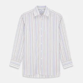 Colourful Garden Multi Stripe Cotton Regular Fit Mayfair Shirt