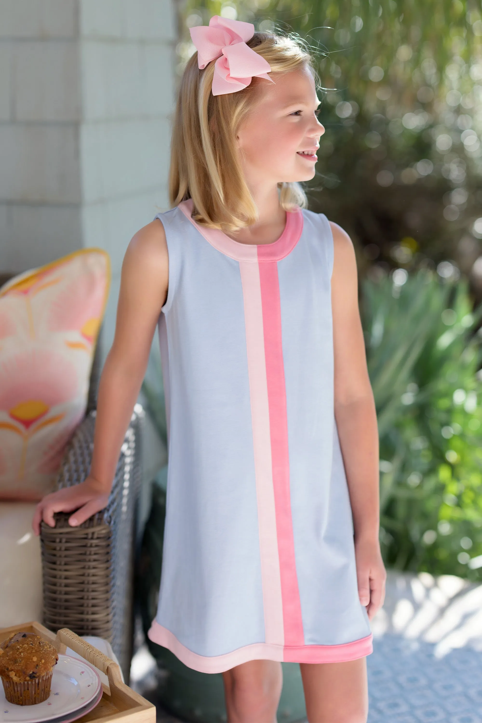 Daisy Dress - Beale Street Blue with Palm Beach Pink & Hamptons Hot Pink Stripe