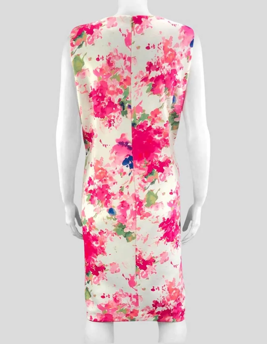 Dkny Flower Sheath Dress Sleeveless Women 16 US