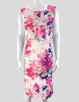 Dkny Flower Sheath Dress Sleeveless Women 16 US