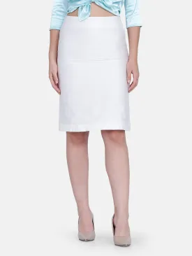 Dupioni Straight Skirt - White