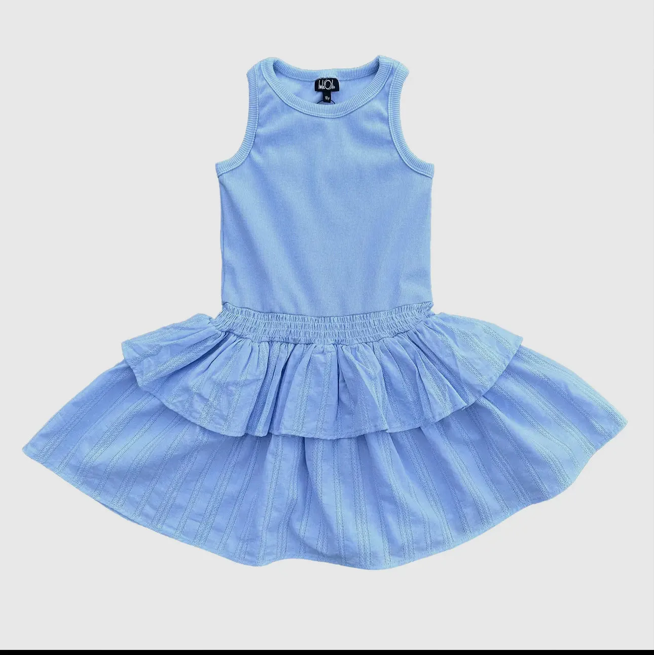 Girls: Skies are Blue Tiered Dress