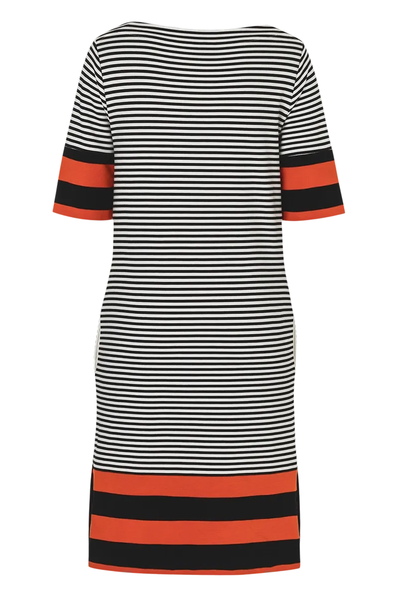 Josefina Striped Dress - Black