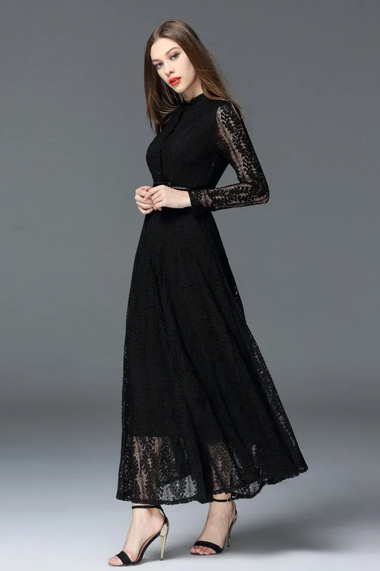 Lace A-Line Maxi Dress