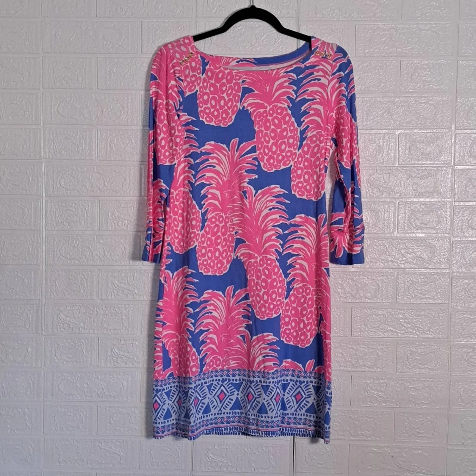 Lilly Pulitzer UPF Sophia Dress Blue Heaven Little Flamenco Small