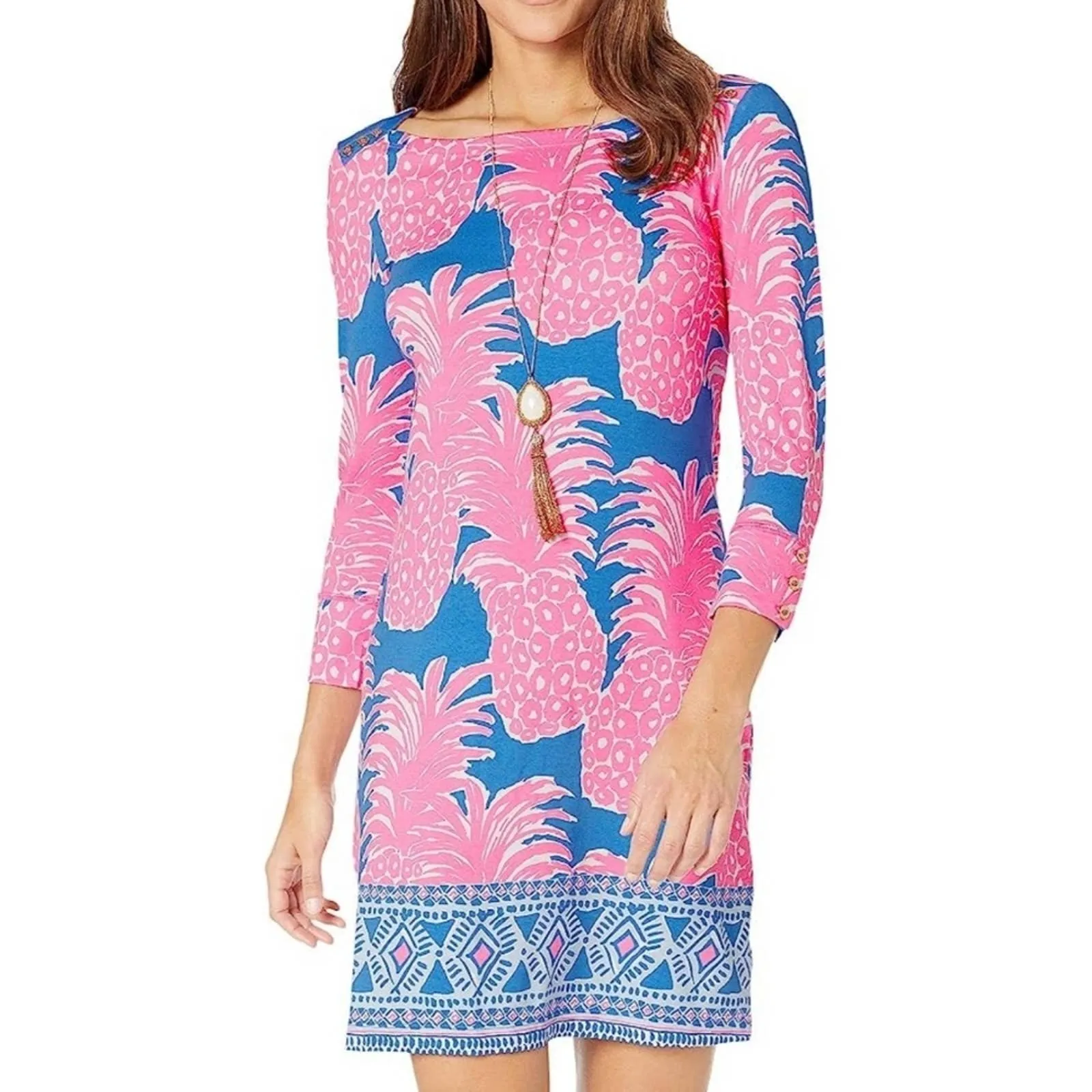 Lilly Pulitzer UPF Sophia Dress Blue Heaven Little Flamenco Small