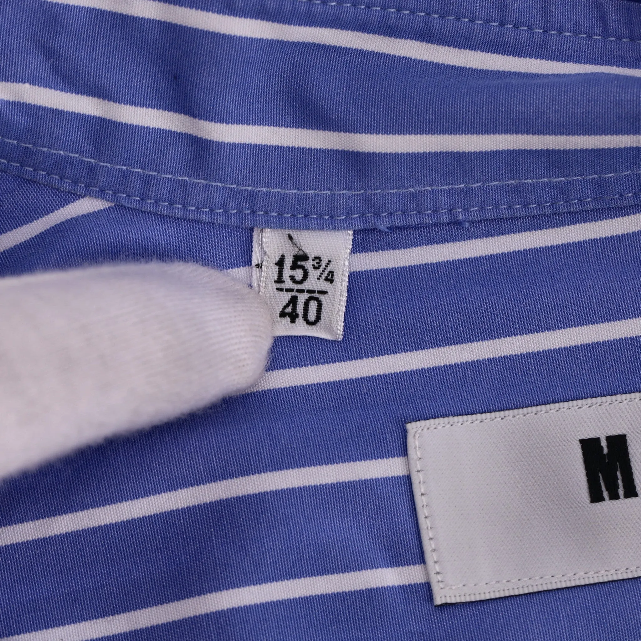 MSGM Cotton Striped Graphic Print Shirt. Size 40