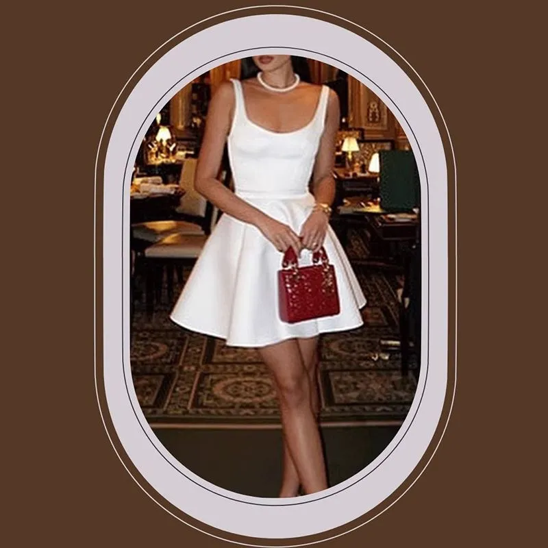 Princess A-line  Short Mini Cocktail White Party Dress