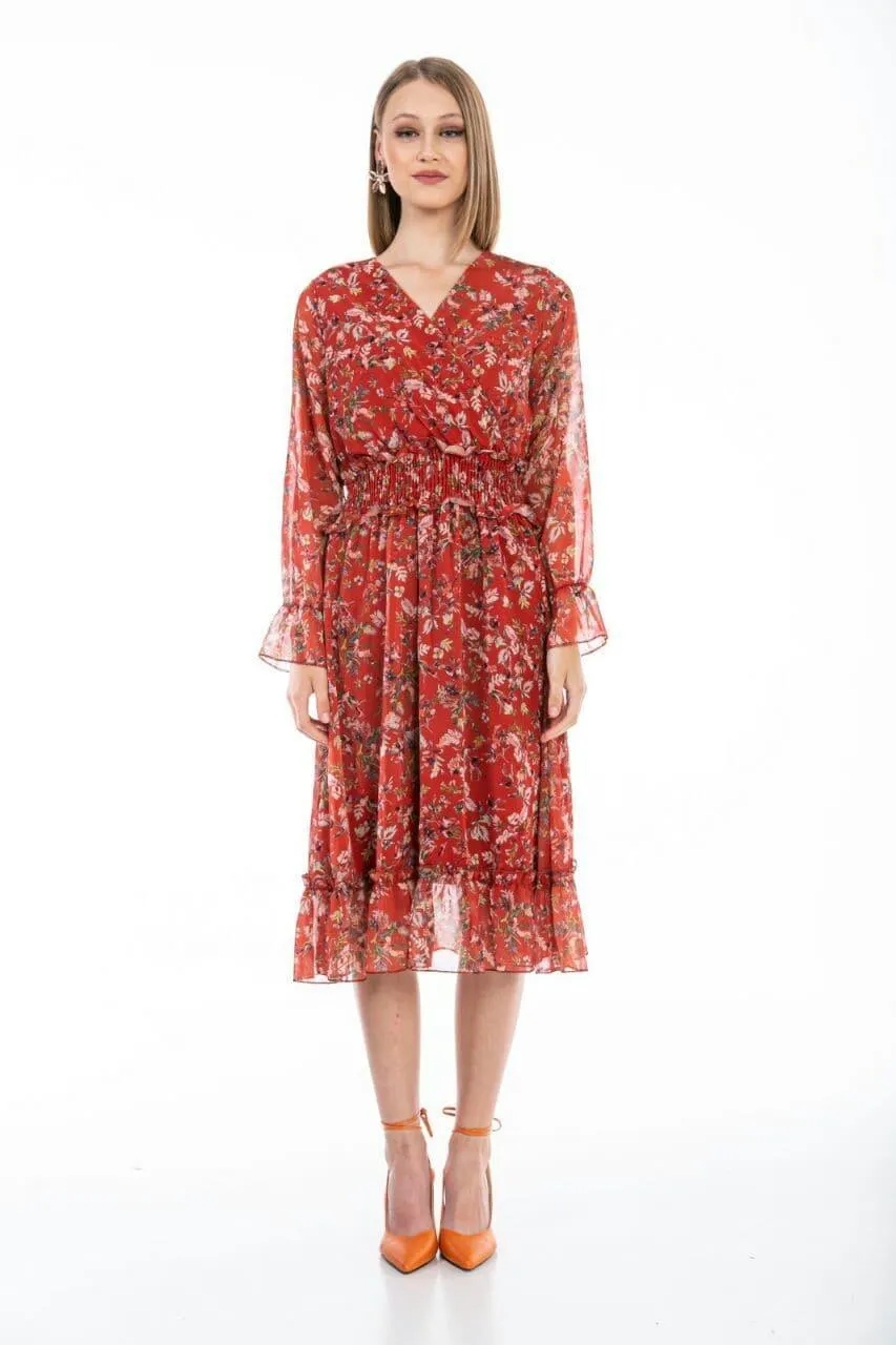 RED GARDEN LADIES DRESS