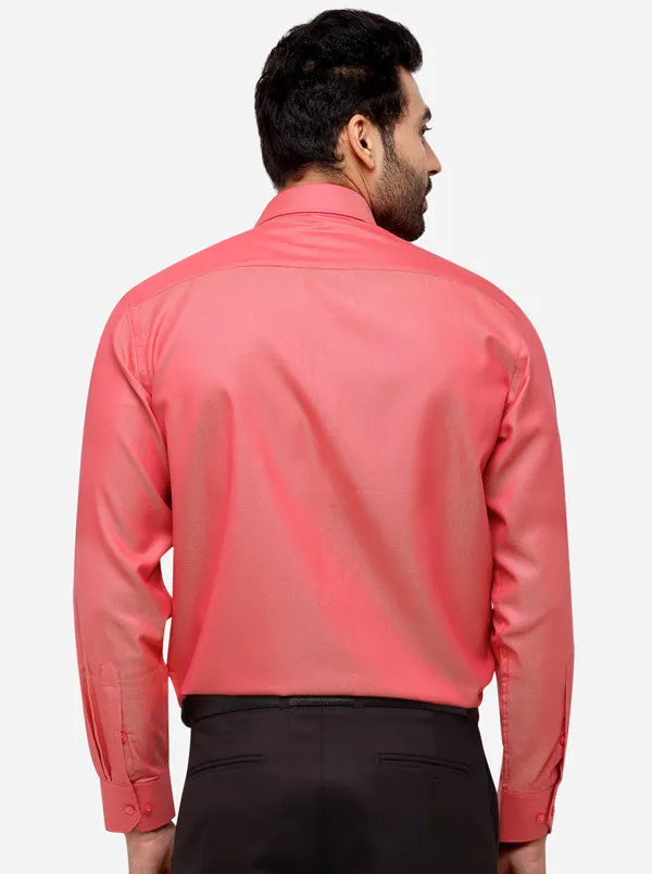 Rose Red Printed Regular Fit Formal Shirt | Greenfibre