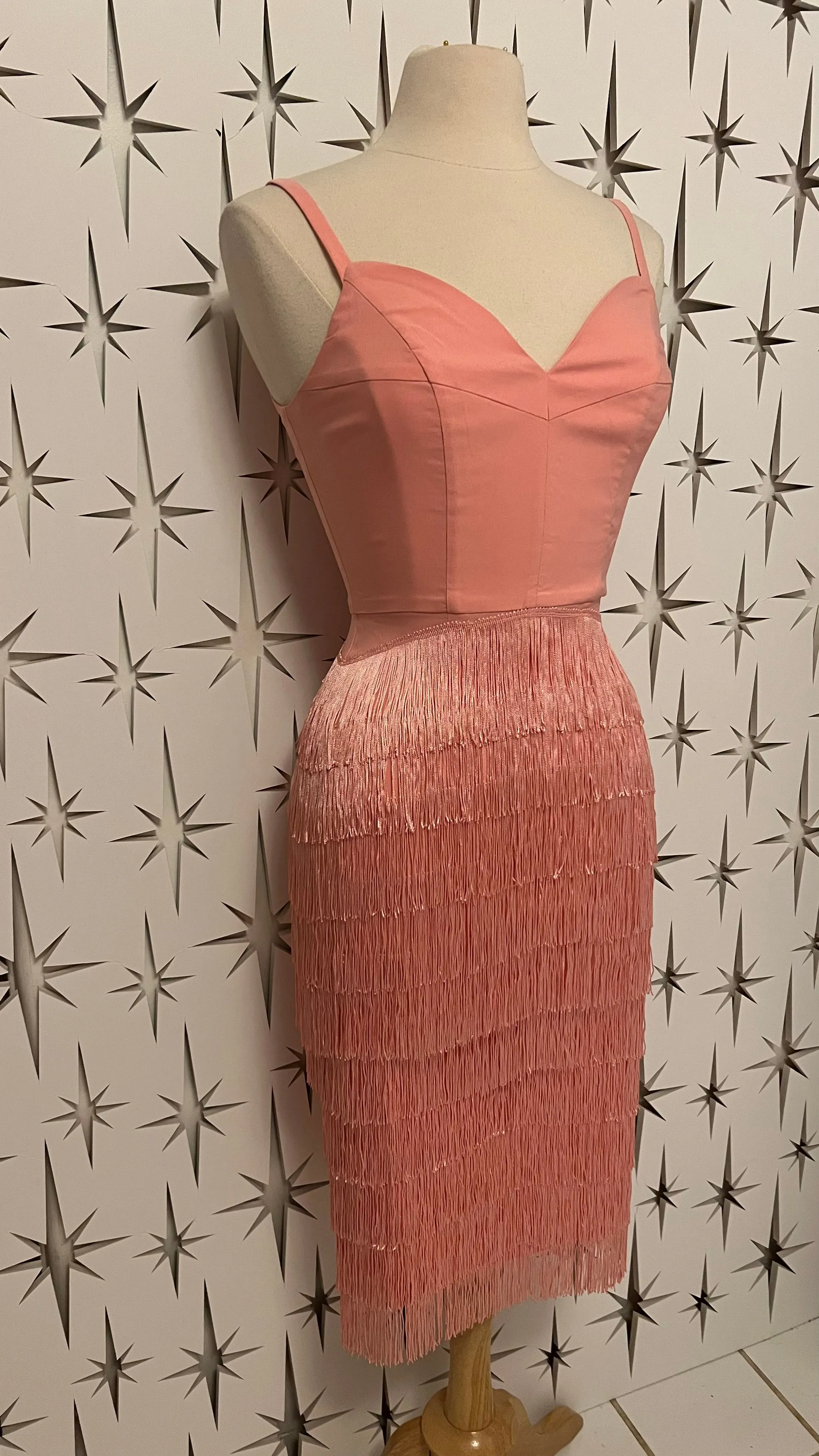 Some Like It Hot Fringe Dress in Pink