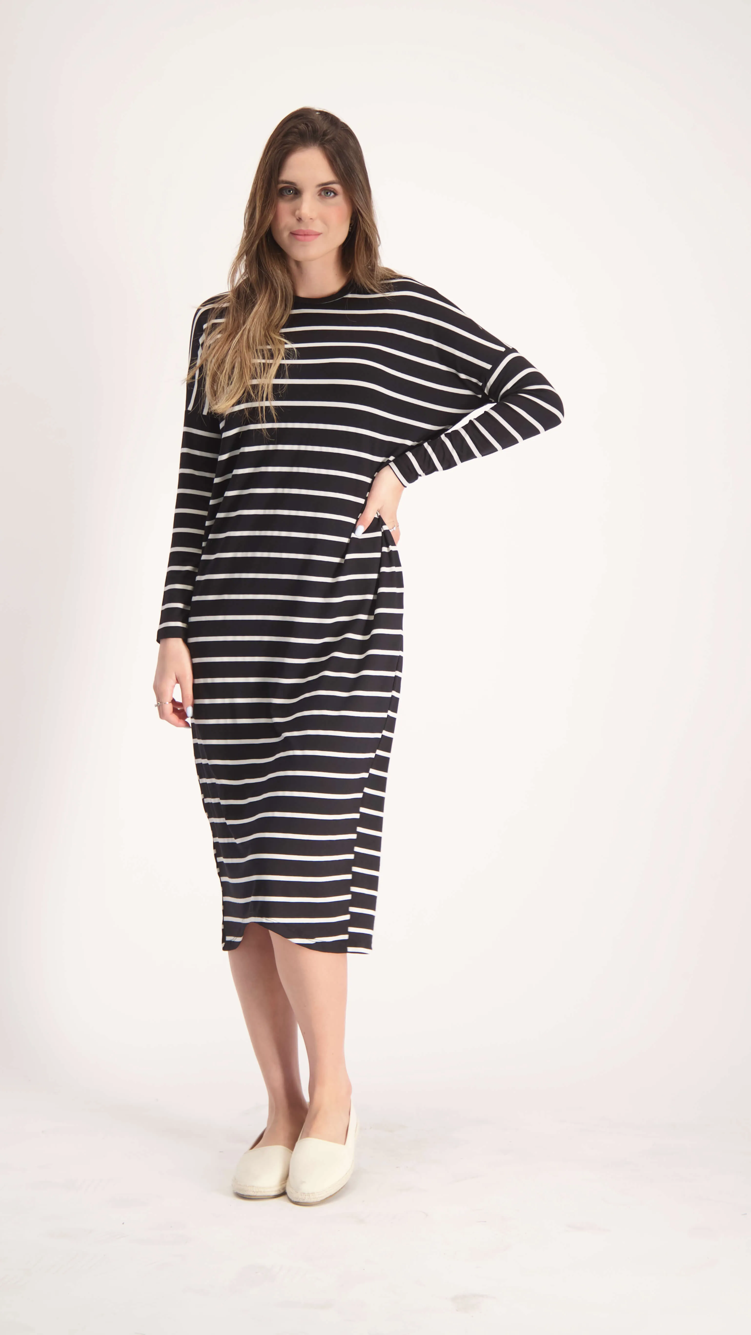 Square Dress / Black & White Line