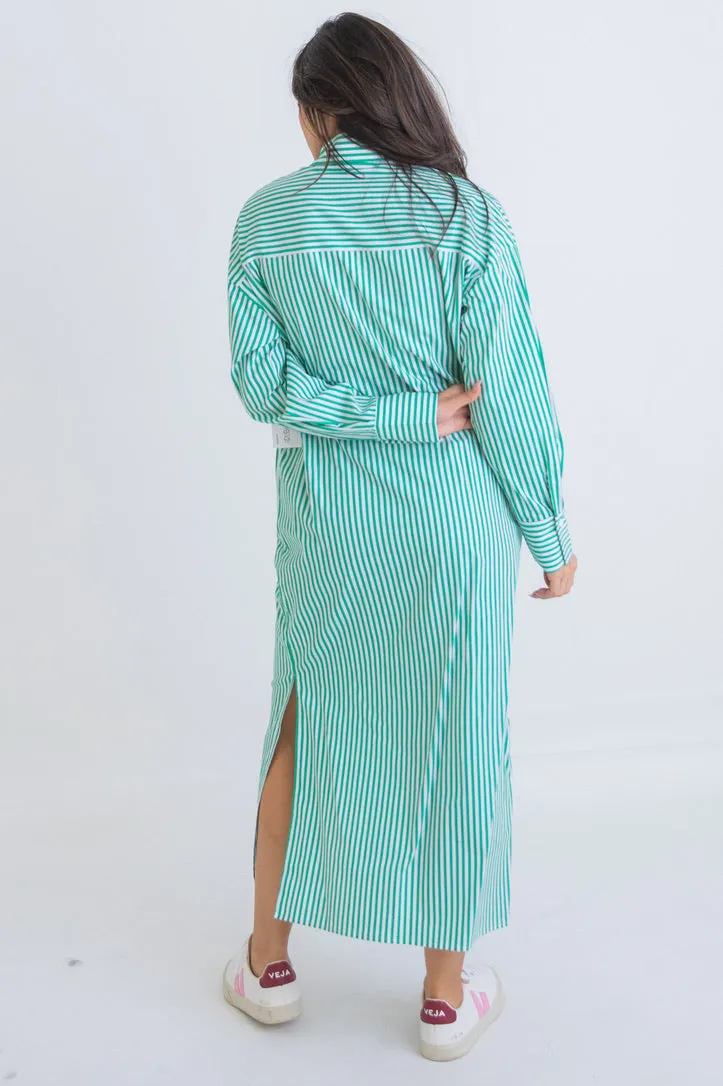 Striped Maxi Shirt Dress