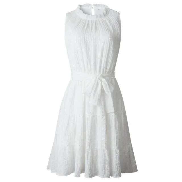 Summer Women Mini Sweet Pleated A-Line Dress