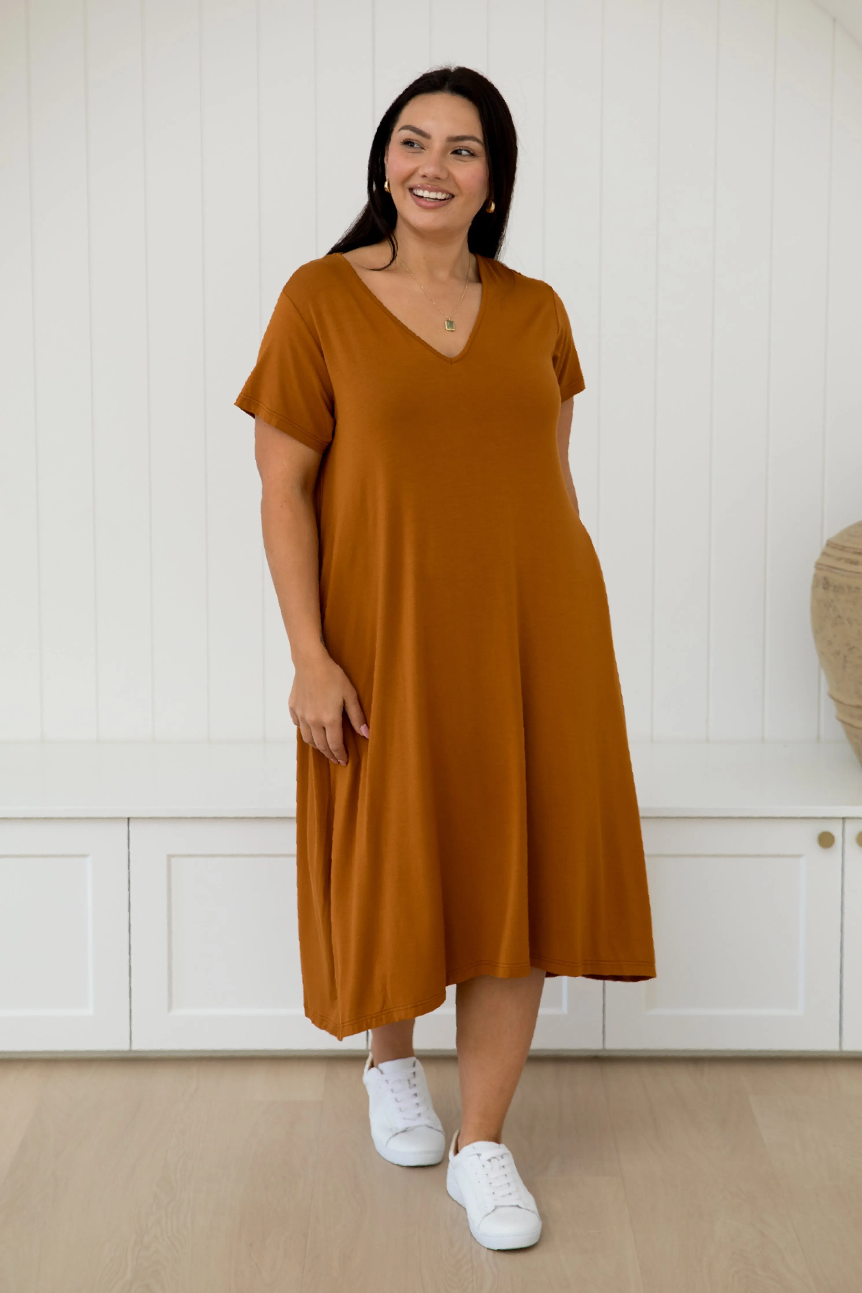 T-Shirt Dress in Butterscotch