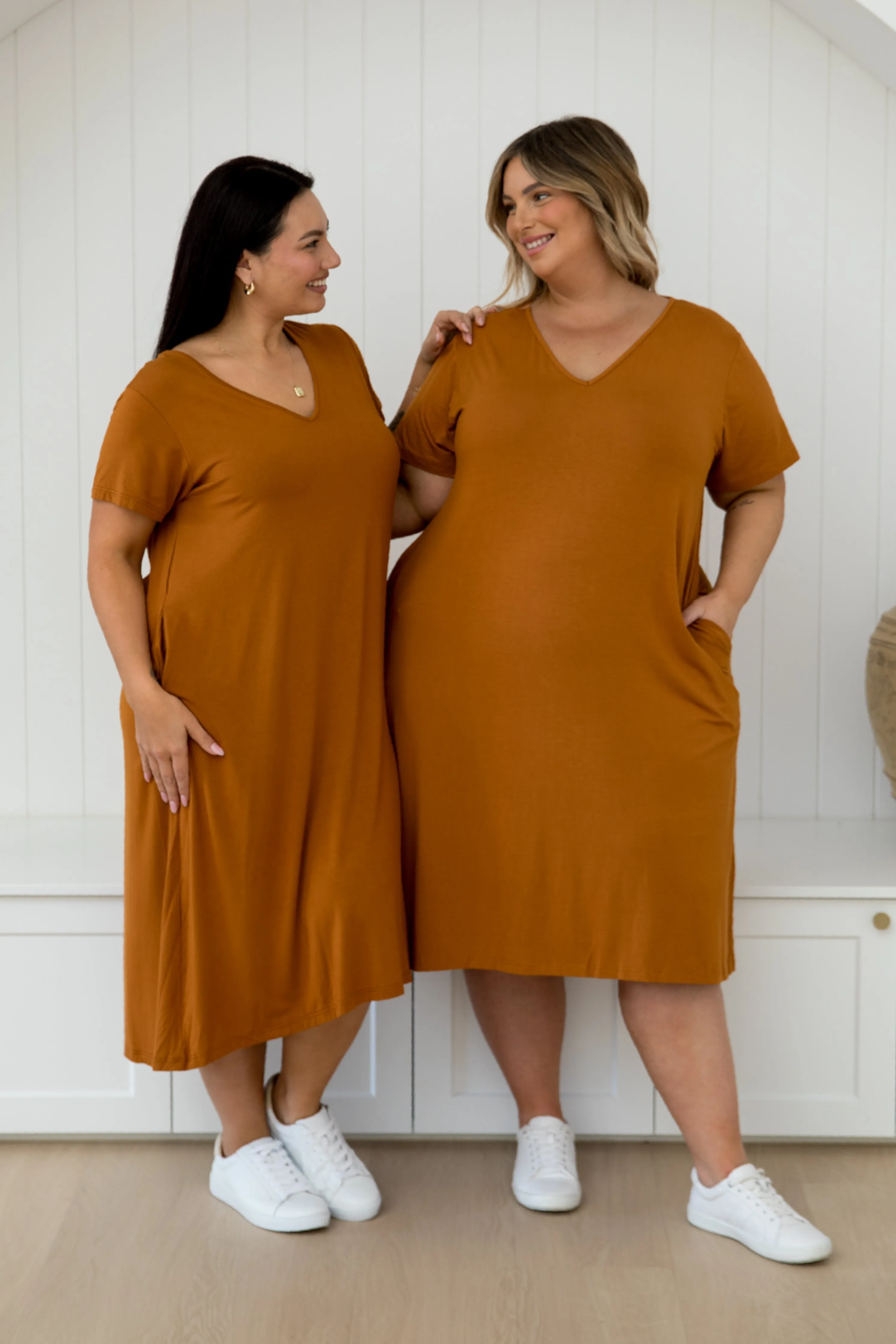 T-Shirt Dress in Butterscotch