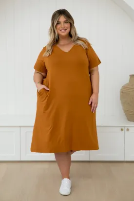 T-Shirt Dress in Butterscotch