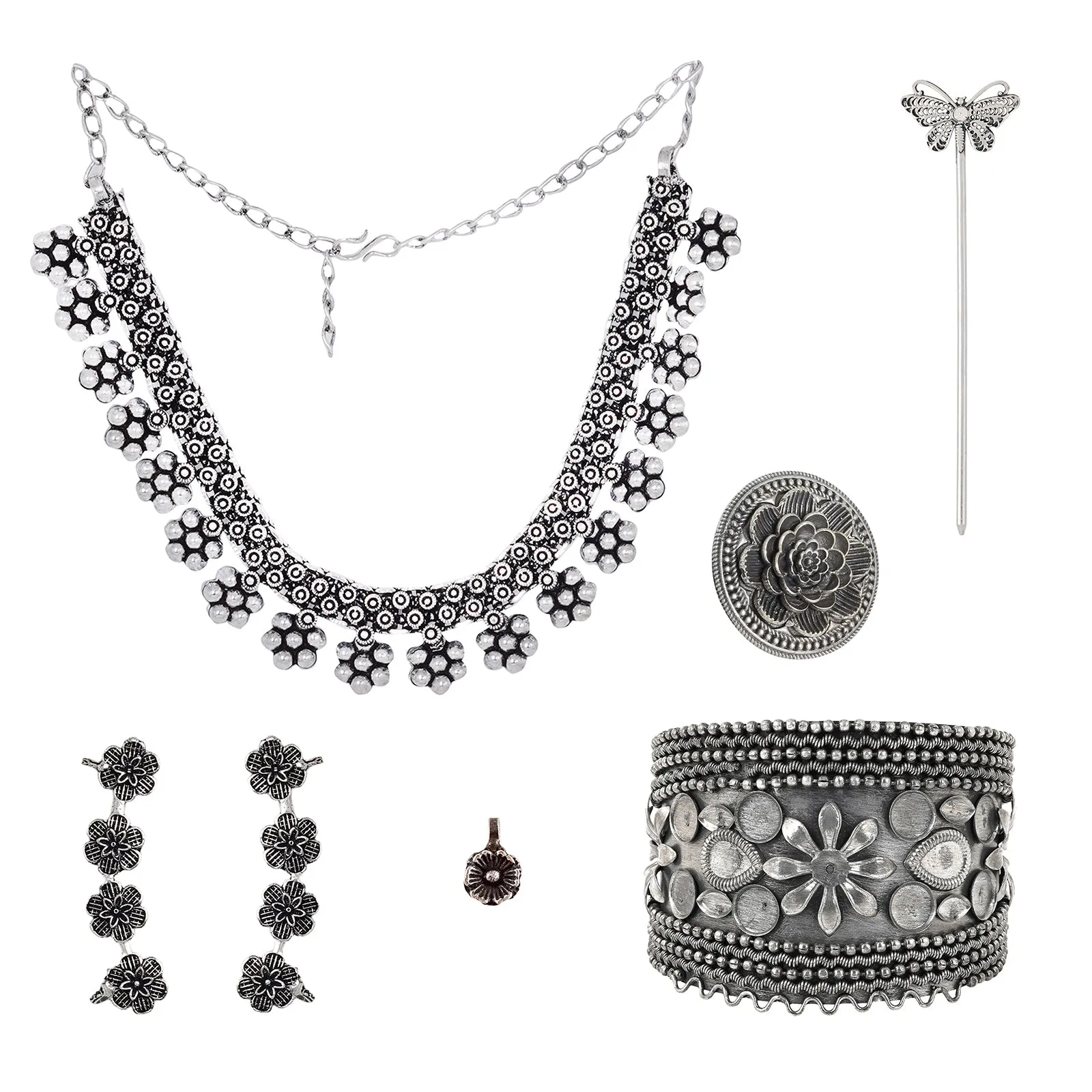 Teejh Anga Oxidised Silver Jewellery Gift Set