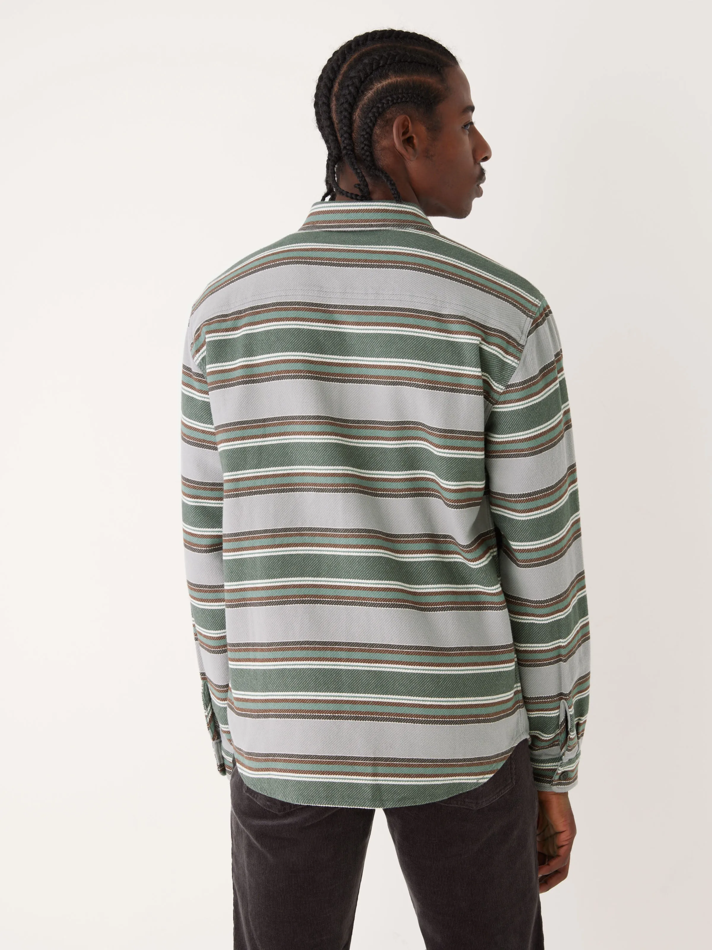 The Striped Blanket Shirt in Grey