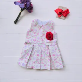 Tulip Dress in Pink Mint Bunnies